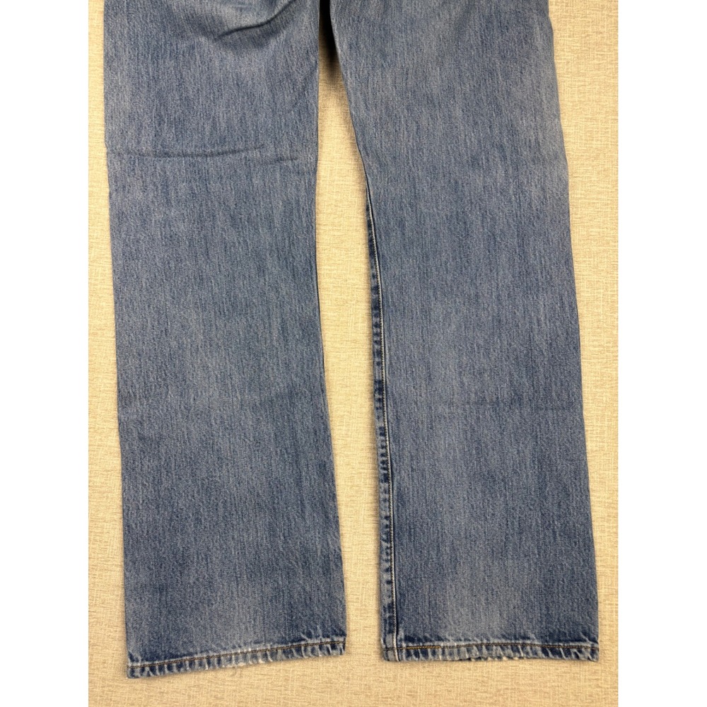 Vintage Levis 501 Mens 36x30 Jeans Light Distress Festival Faded Denim - Picture 9 of 13